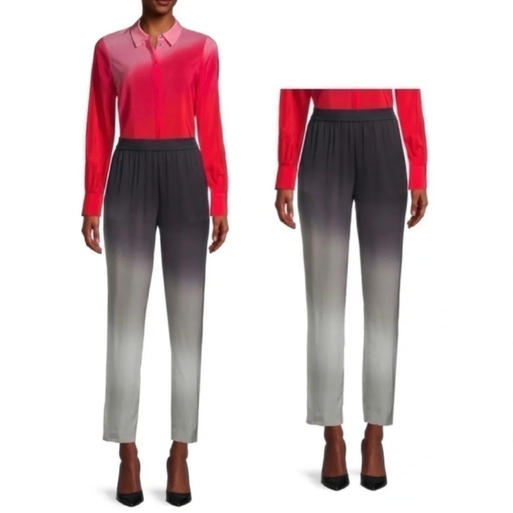 Kobi Halperin Jordi Ombre Silky Straight Leg Cropped Pull On Dress Pant Trouser - Picture 3 of 9